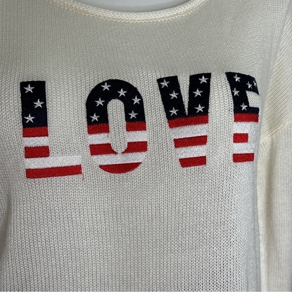 Marled patriotic LOVE sweater NWT XL - Picture 6 of 6